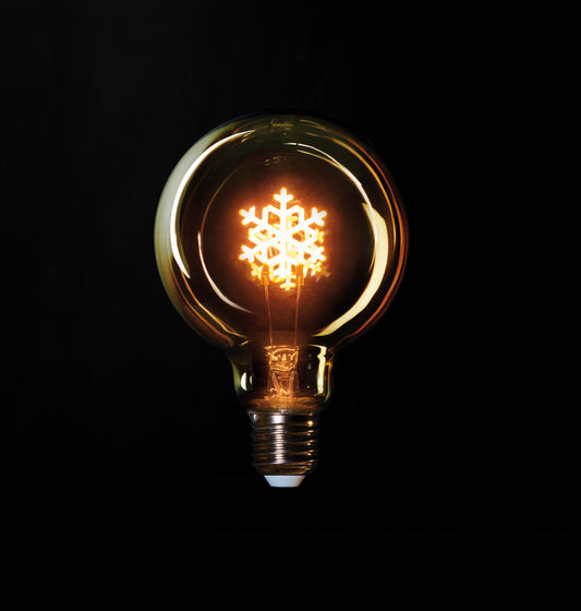 Ampoule LED Rétro avec flocon de neige - Décoration de Noël