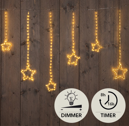 Guirlande Lumineuse Rideau LED avec Étoiles 400CM