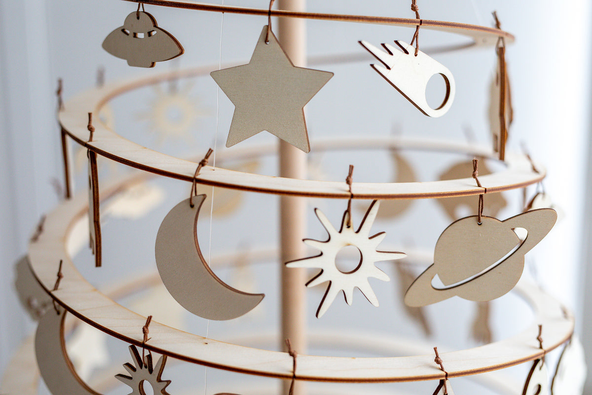 Space wood decoration small - Santa's Light Shop