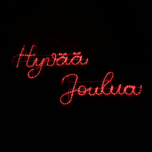 Motif LED - Hyvää Joulua - panneau rouge