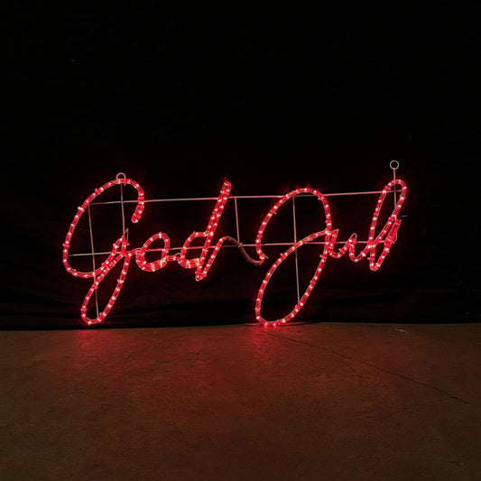 God Jul - Enseigne LED changeant de couleurs - 115x55cm