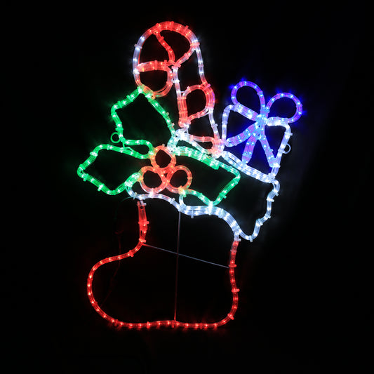 Motif Chaussette de Noël LED 57x85 cm
