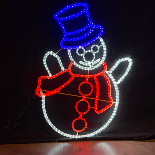 Bonhomme de neige LED 120x80cm - Lumière de Noël d'extérieur