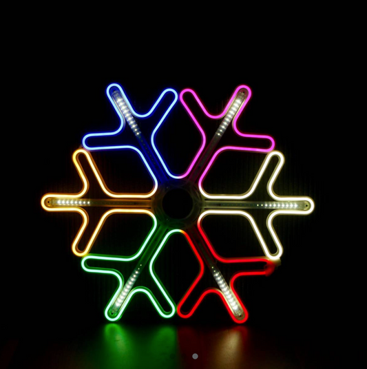 Neon Snowflake 60x60 cm multicolore Christmas Light