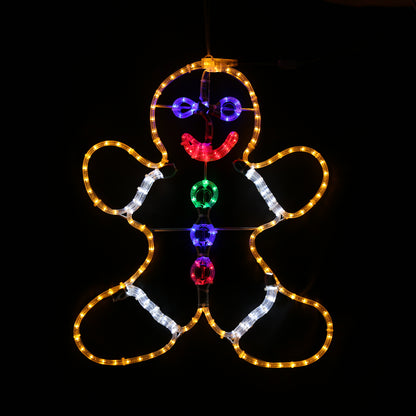 Bonhomme en pain d'épices - Lumière de Noël extérieure - 90x110 cm