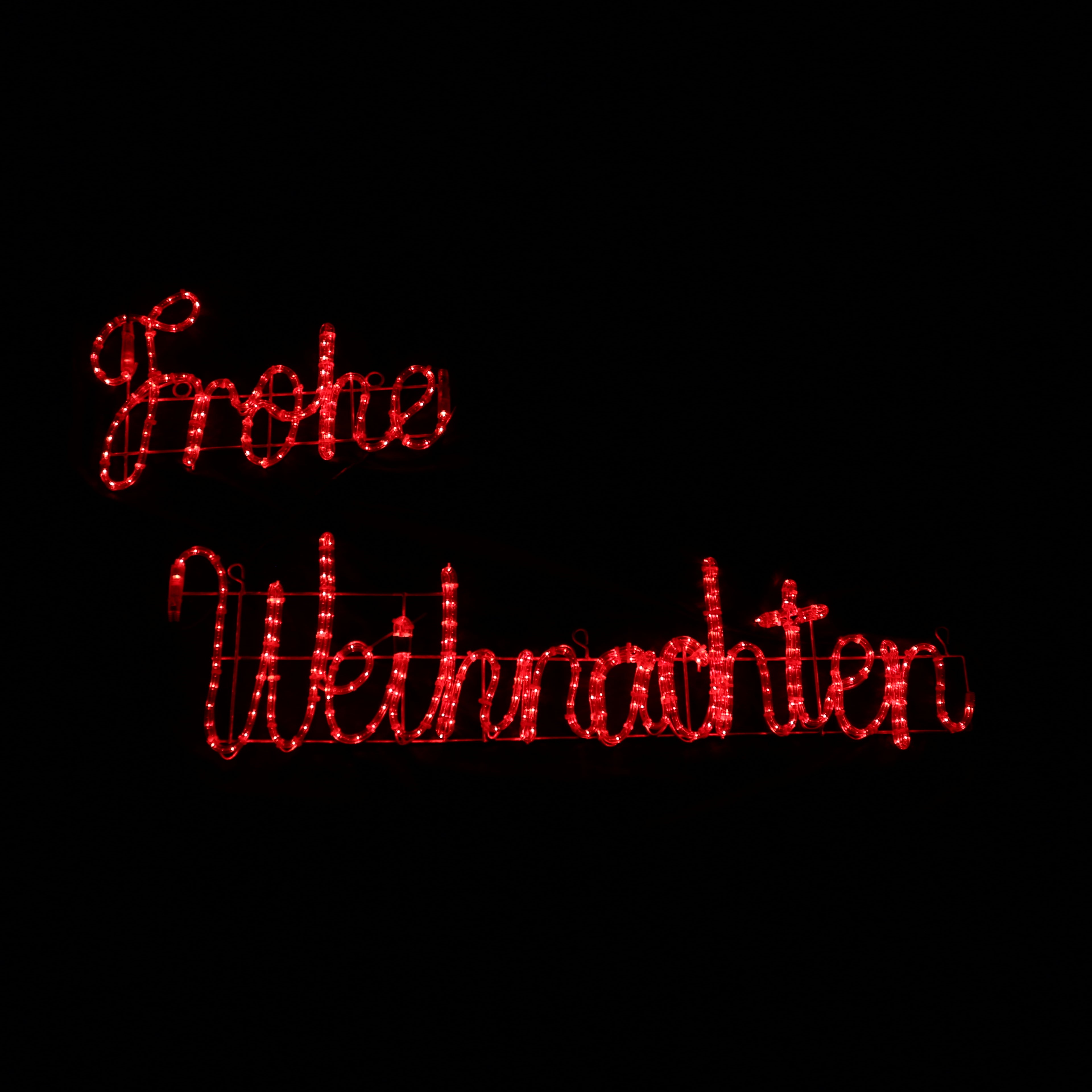 Enseigne à motif LED Frohe Weihnachten - Lumières de Noël extérieures