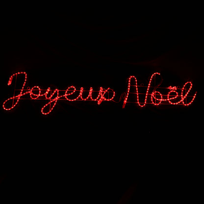 Enseigne LED Rouge Joyeux Noël 43x181