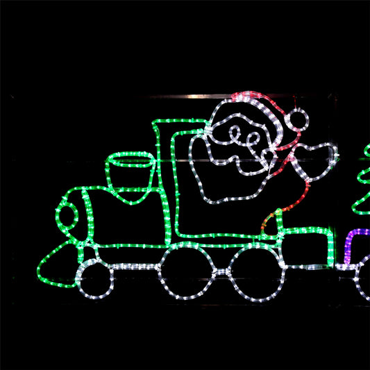 Train du Père Noël - guirlandes lumineuses d'extérieur - 78x258cm