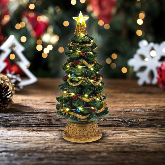 Sapin de Noël éclairé par LED - Scène du village de Noël