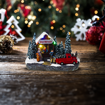 Étal d'arbre de Noël - Scène du village de Noël