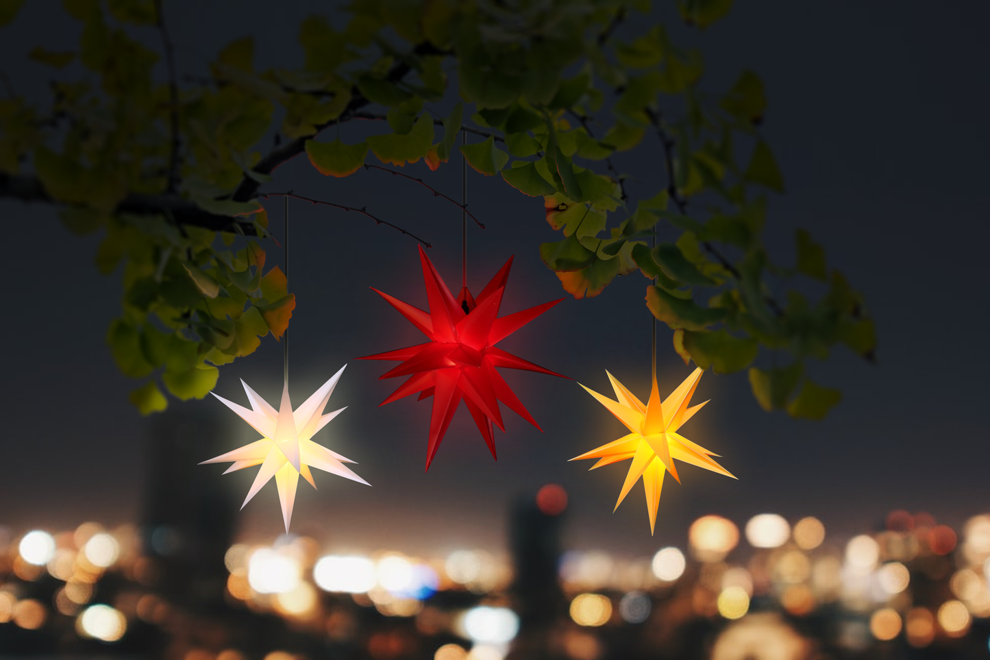 Multi pointed Christmas star. Light for use outside