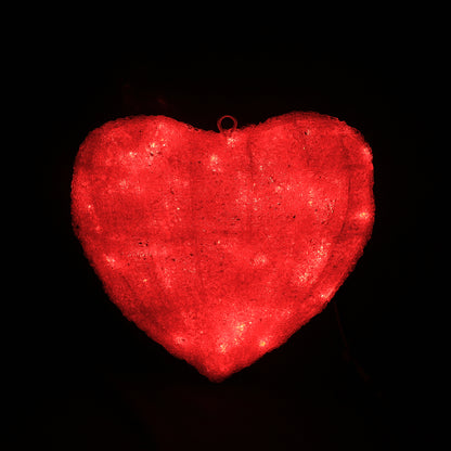 RED LED heart 3d - hang it in your tree