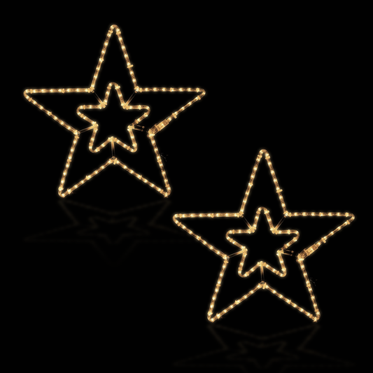 Lumière de Noël 2 Étoiles 57x55 - LED Extérieure