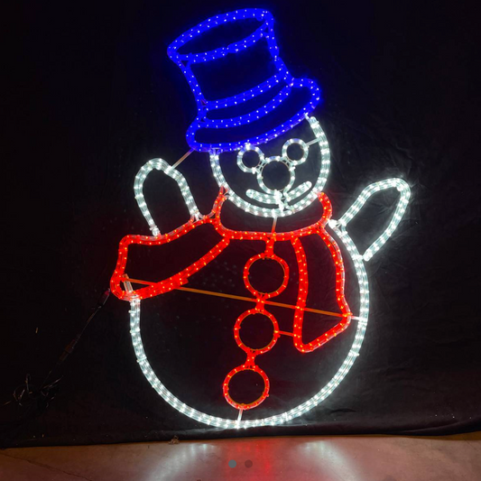 Bonhomme de neige LED 120x80cm - Lumière de Noël extérieure